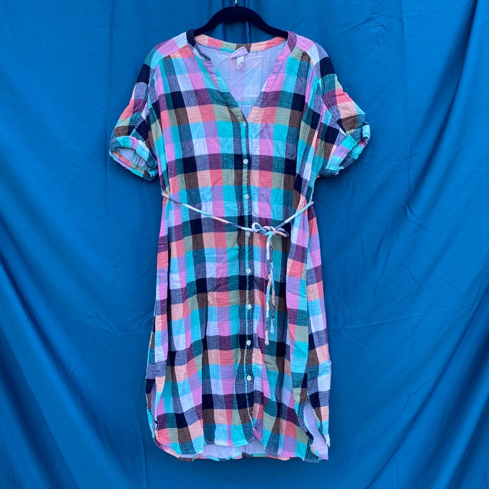 Isabel Maternity by Ingrid & Isabel multicolored plaid maternity tunic size L